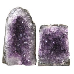 Amethyst Crystal Geode Specimen Set 2 Pieces J1558 | Himalayan Salt Factory