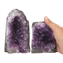 Amethyst Crystal Geode Specimen Set 2 Pieces J1558 | Himalayan Salt Factory
