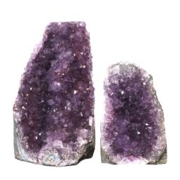 Amethyst Crystal Geode Specimen Set 2 Pieces J1566 | Himalayan Salt Factory