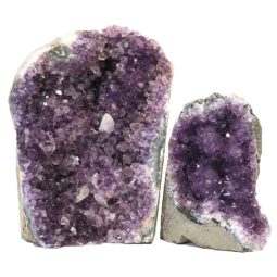 Amethyst Crystal Geode Specimen Set 2 Pieces J1567 | Himalayan Salt Factory