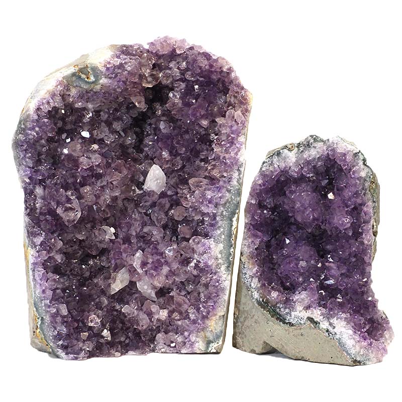 2.48kg Amethyst Crystal Geode Specimen Set 2 Pieces J1567 3 Amethyst Crystal Geode Specimen Set 2 Pieces J1567 | Himalayan Salt Factory