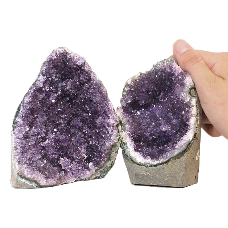 1.23kg Amethyst Crystal Geode Specimen Set 2 Pieces J1575 5 Amethyst Crystal Geode Specimen Set 2 Pieces J1575 | Himalayan Salt Factory