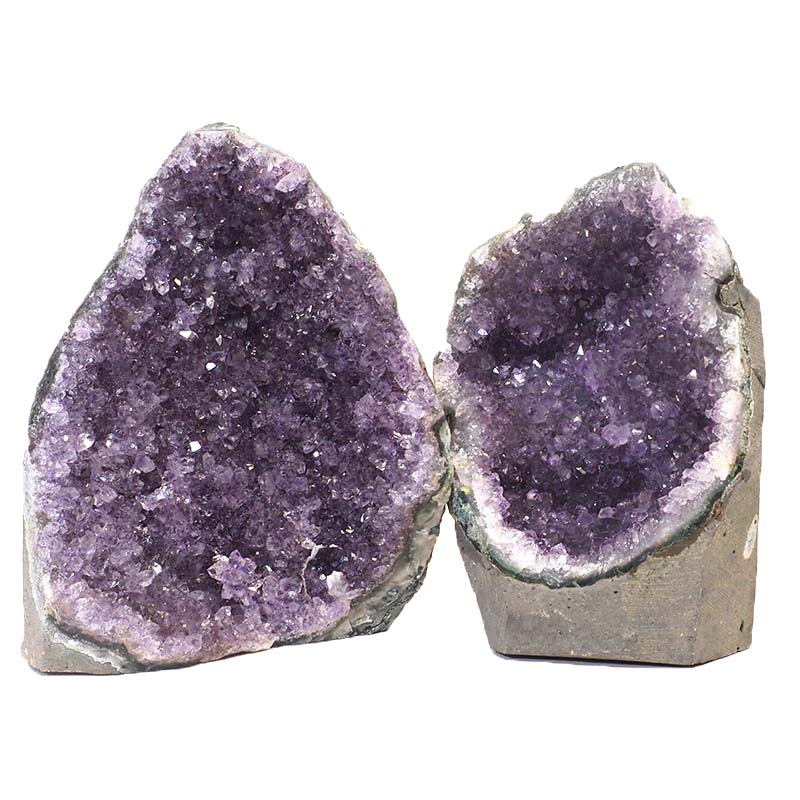 1.23kg Amethyst Crystal Geode Specimen Set 2 Pieces J1575 3 Amethyst Crystal Geode Specimen Set 2 Pieces J1575 | Himalayan Salt Factory