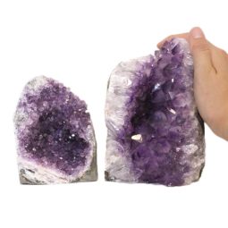 Amethyst Crystal Geode Specimen Set 2 Pieces J1577 | Himalayan Salt Factory