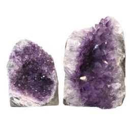 Amethyst Crystal Geode Specimen Set 2 Pieces J1577 | Himalayan Salt Factory