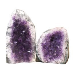 Amethyst Crystal Geode Specimen Set 2 Pieces J1578 | Himalayan Salt Factory