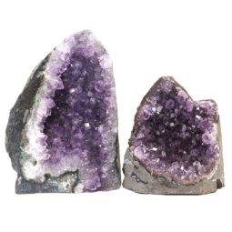 Amethyst Crystal Geode Specimen Set 2 Pieces J1580 | Himalayan Salt Factory