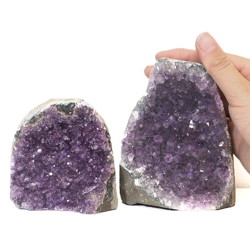 1.24kg Amethyst Crystal Geode Specimen Set 2 Pieces J1582 4 Amethyst Crystal Geode Specimen Set 2 Pieces J1582 | Himalayan Salt Factory