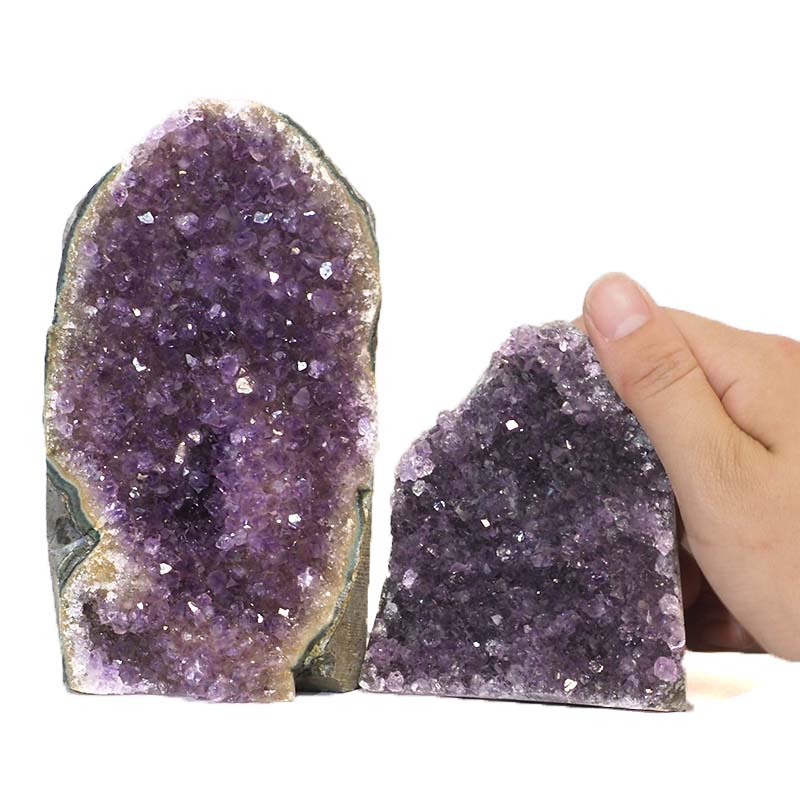 1.01kg Amethyst Crystal Geode Specimen Set 2 Pieces J1585 4 Amethyst Crystal Geode Specimen Set 2 Pieces J1585 | Himalayan Salt Factory