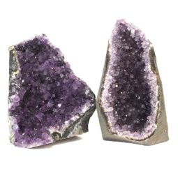 Amethyst Crystal Geode Specimen Set 2 Pieces J1586 | Himalayan Salt Factory