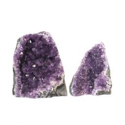 Amethyst Crystal Geode Specimen Set 2 Pieces J1590 | Himalayan Salt Factory