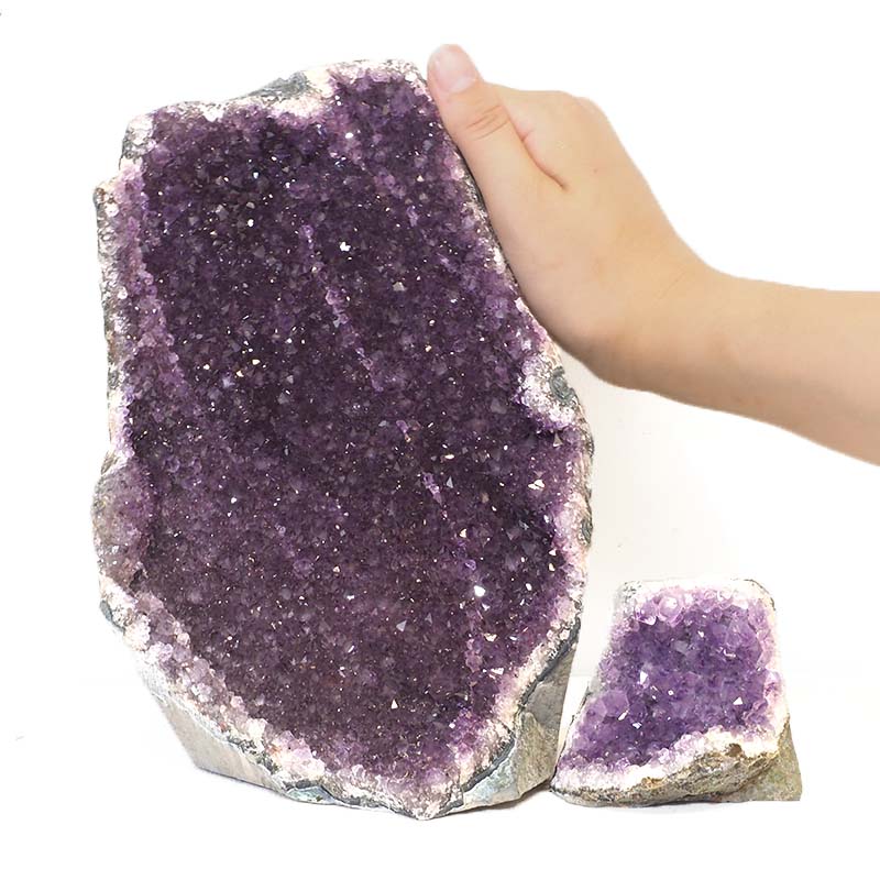 3.47kg Amethyst Crystal Geode Specimen Set 2 Pieces J1592 4 Amethyst Crystal Geode Specimen Set 2 Pieces J1592 | Himalayan Salt Factory