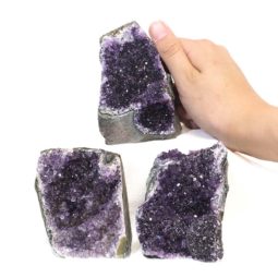 Amethyst Crystal Geode Specimen Set 2 Pieces J1598 | Himalayan Salt Factory
