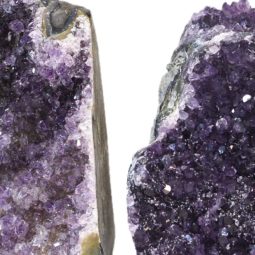 Amethyst Crystal Geode Specimen Set 2 Pieces J1598 | Himalayan Salt Factory