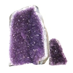 Amethyst Crystal Geode Specimen Set 2 Pieces J1608 | Himalayan Salt Factory