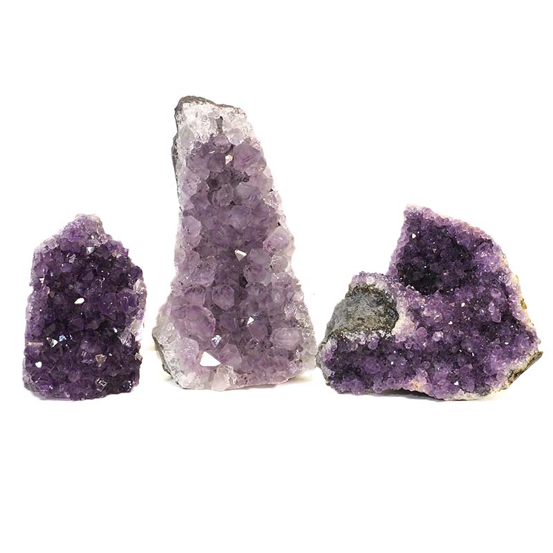 1.17kg Amethyst Crystal Geode Specimen Set 3 Pieces J1611 3 Amethyst Crystal Geode Specimen Set 2 Pieces J1611 | Himalayan Salt Factory