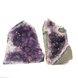 Amethyst Crystal Geode Specimen Set 2 Pieces J1613 | Himalayan Salt Factory