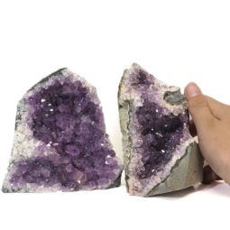 Amethyst Crystal Geode Specimen Set 2 Pieces J1613 | Himalayan Salt Factory