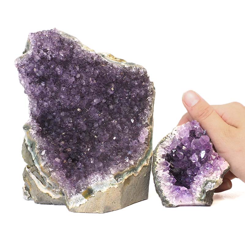 1.92kg Amethyst Crystal Geode Specimen Set 2 Pieces J1617 4 Amethyst Crystal Geode Specimen Set 2 Pieces J1617 | Himalayan Salt Factory