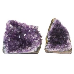 Amethyst Crystal Geode Specimen Set 2 Pieces J1620 | Himalayan Salt Factory