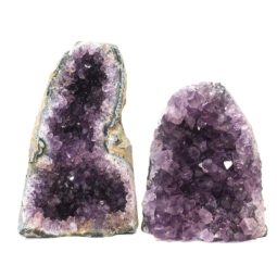 Amethyst Crystal Geode Specimen Set 2 Pieces J1623 | Himalayan Salt Factory