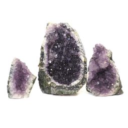 Amethyst Crystal Geode Specimen Set 3 Pieces J1629 | Himalayan Salt Factory