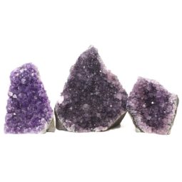 Amethyst Crystal Geode Specimen Set 3 Pieces J1631 | Himalayan Salt Factory