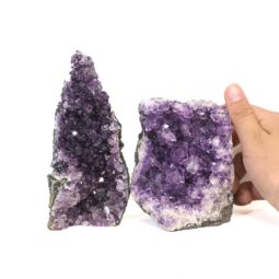 Amethyst Crystal Geode Specimen Set 2 Pieces J1633 | Himalayan Salt Factory