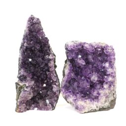 Amethyst Crystal Geode Specimen Set 2 Pieces J1633 | Himalayan Salt Factory