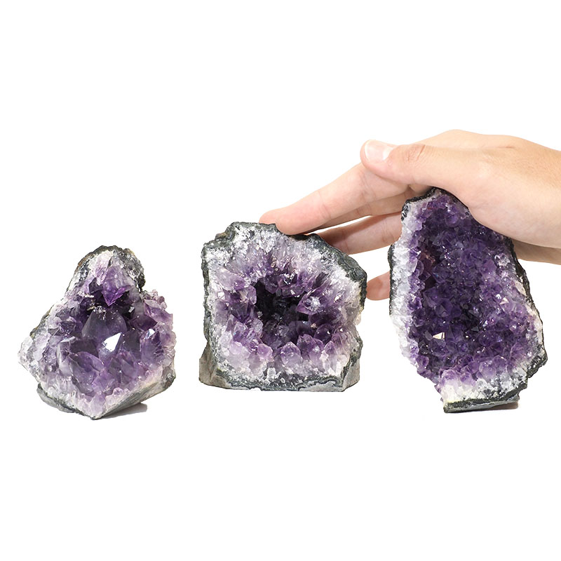 1.21kg Amethyst Crystal Geode Specimen Set 3 Pieces P18 4 Amethyst Crystal Geode Specimen Set 2 Pieces P18 | Himalayan Salt Factory