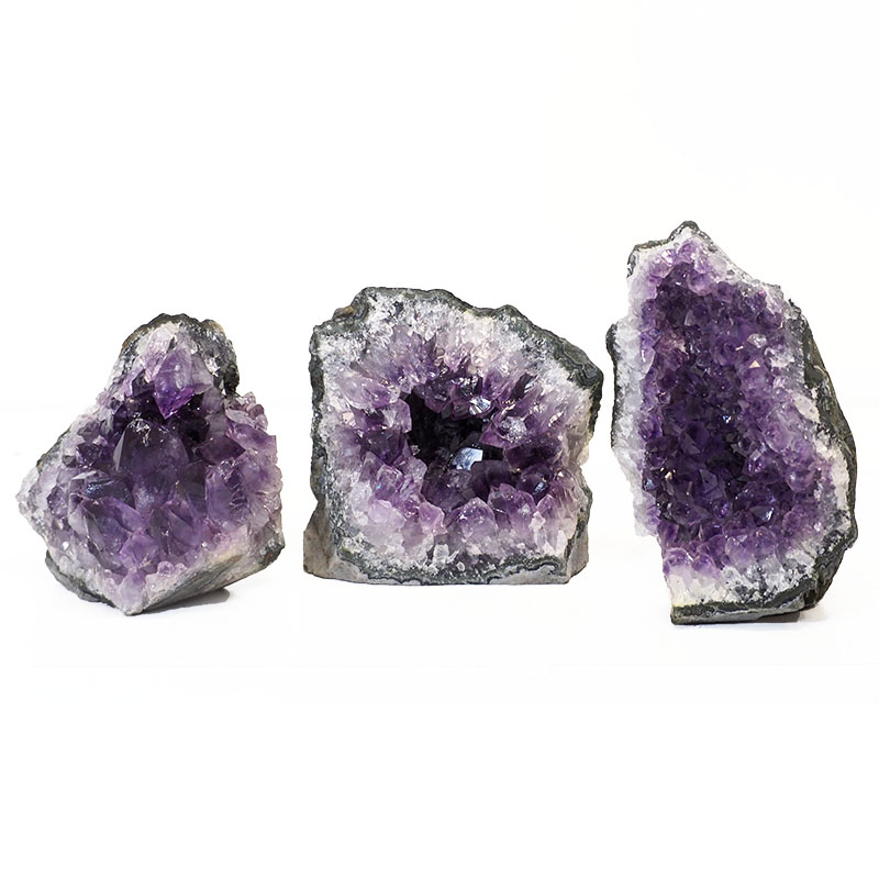 1.21kg Amethyst Crystal Geode Specimen Set 3 Pieces P18 3 Amethyst Crystal Geode Specimen Set 2 Pieces P18 | Himalayan Salt Factory
