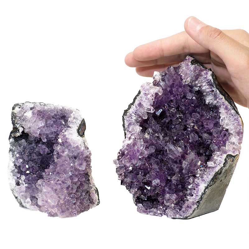 1.63kg Amethyst Crystal Geode Specimen Set 2 Pieces P19 4 Amethyst Crystal Geode Specimen Set 2 Pieces P19 | Himalayan Salt Factory