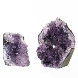 Amethyst Crystal Geode Specimen Set 2 Pieces P19 | Himalayan Salt Factory