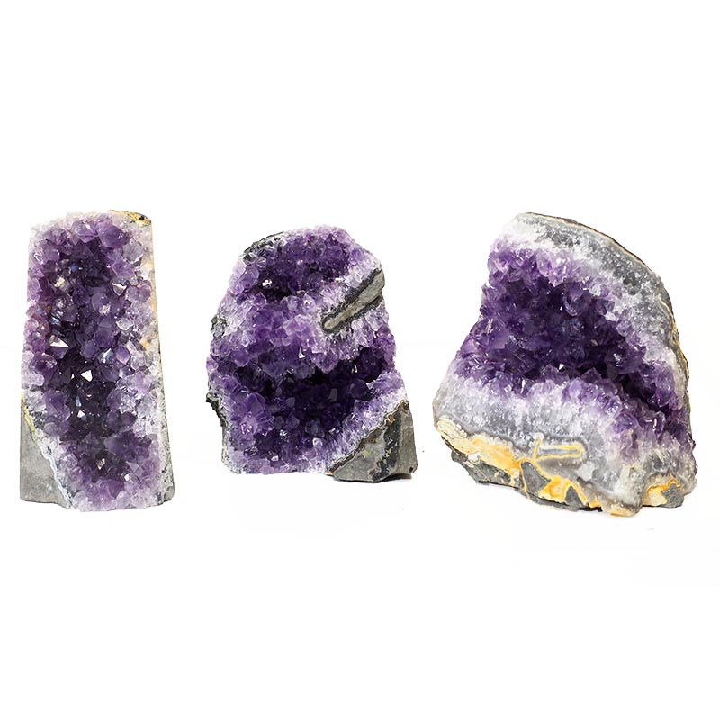 1.28kg Amethyst Crystal Geode Specimen Set 3 Pieces P23 3 Amethyst Crystal Geode Specimen Set 2 Pieces P23 | Himalayan Salt Factory