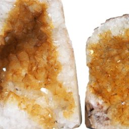 Citrine Crystal Geode Specimen Set 2 Pieces J1638 | Himalayan Salt Factory