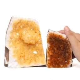 Citrine Crystal Geode Specimen Set 2 Pieces J1639 | Himalayan Salt Factory