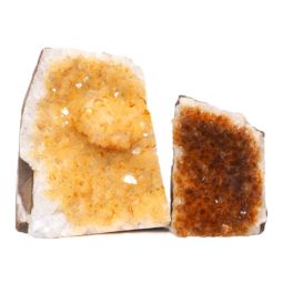 Citrine Crystal Geode Specimen Set 2 Pieces J1639 | Himalayan Salt Factory