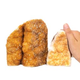 Citrine Crystal Geode Specimen Set 2 Pieces J1640 | Himalayan Salt Factory