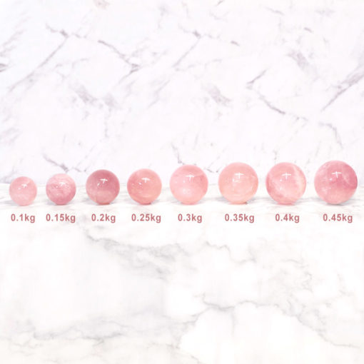 Different sizes - Rose Quartz Sphere | Himalayan Salt Factory