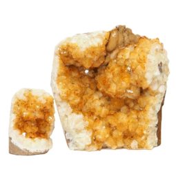 Natural Citrine Geode Specimen Set 2 Pieces DS527 | Himalayan Salt Factory