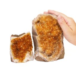1.84kg Citrine Crystal Geode Specimen Set 2 Pieces DS528 6 Natural Citrine Geode Specimen Set 2 Pieces DS528 | Himalayan Salt Factory