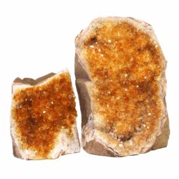 Natural Citrine Geode Specimen Set 2 Pieces DS528 | Himalayan Salt Factory
