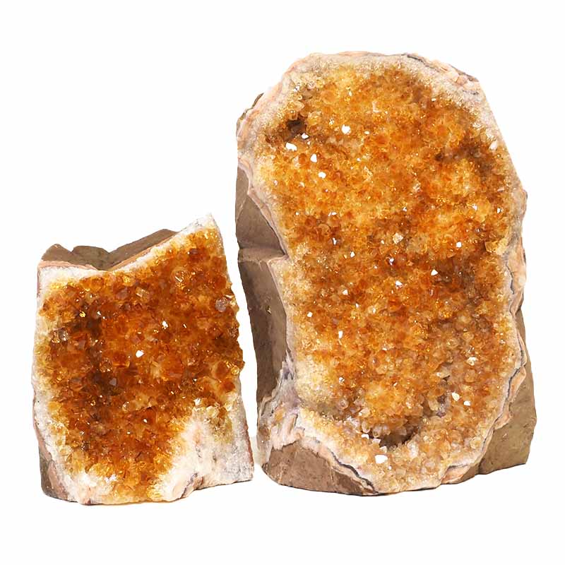 1.84kg Citrine Crystal Geode Specimen Set 2 Pieces DS528 3 Natural Citrine Geode Specimen Set 2 Pieces DS528 | Himalayan Salt Factory