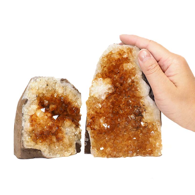 1.81kg Citrine Crystal Geode Specimen Set 2 Pieces DS530 4 Natural Citrine Geode Specimen Set 2 Pieces DS530 | Himalayan Salt Factory