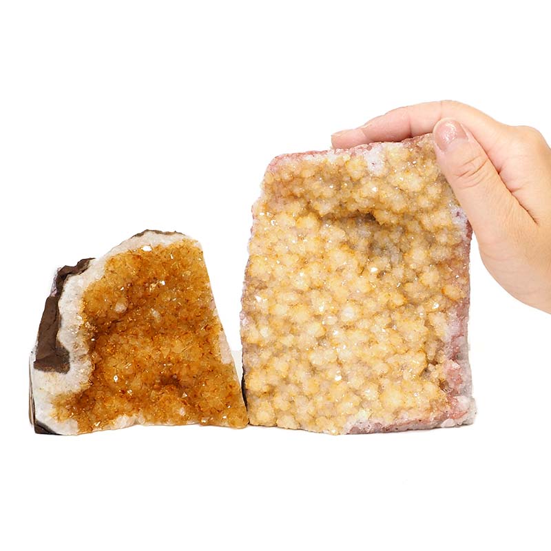 1.81kg Citrine Crystal Geode Specimen Set 2 Pieces S686 4 Natural Citrine Geode Specimen Set 2 Pieces S686 | Himalayan Salt Factory