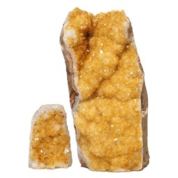 Natural Citrine Geode Specimen Set 2 Pieces S690 | Himalayan Salt Factory