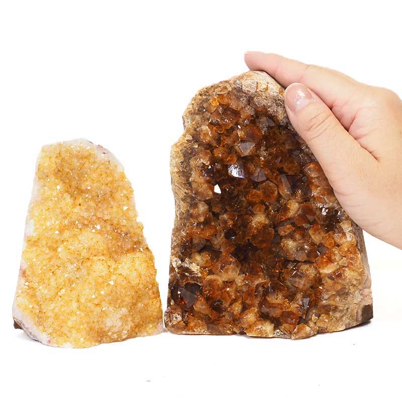 1.69kg Citrine Crystal Geode Specimen Set 2 Pieces S693 4 Natural Citrine Geode Specimen Set 2 Pieces S693 | Himalayan Salt Factory