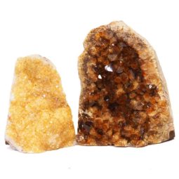 Natural Citrine Geode Specimen Set 2 Pieces S693 | Himalayan Salt Factory