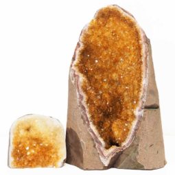 Natural Citrine Geode Specimen Set 2 Pieces S695 | Himalayan Salt Factory
