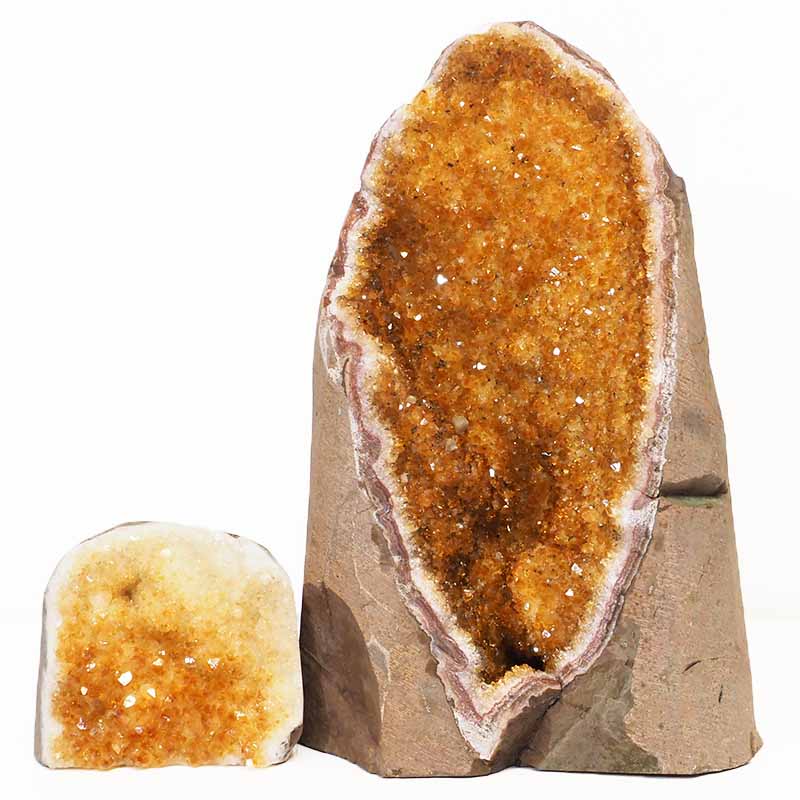3.01kg Citrine Crystal Geode Specimen Set 2 Pieces S695 3 Natural Citrine Geode Specimen Set 2 Pieces S695 | Himalayan Salt Factory